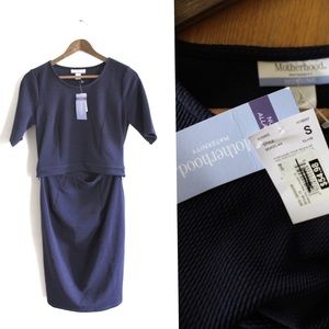 Motherhood Maternity Textured Nursing Dress Small BNWT